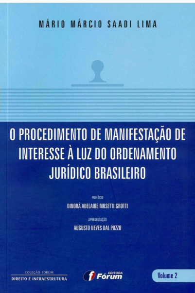 Capa de O PROCEDIMENTO DE MANIFESTAÇÃO DE INTERESSE - Mário Márcio Saadi Lima