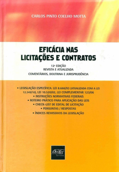Capa de Eficácia nas licitações e contratos - Carlos Pinto C. Motta