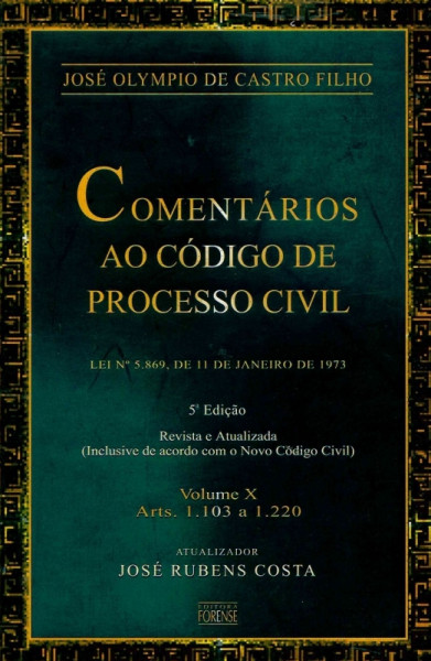Capa de Comentários ao Código de Processo Civil - José Olympio de C. Filho