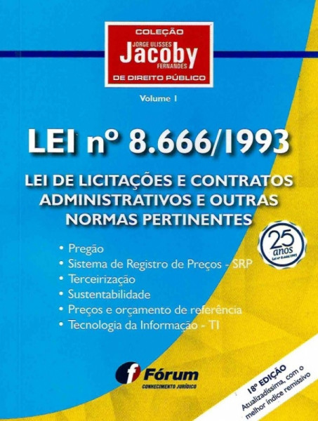 Capa de LEI nº 8.666/1993 - Jorde U. Jaboby