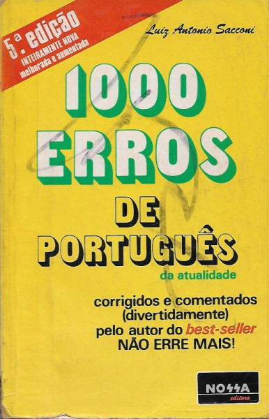 Capa de 1000 erros de português da atualidade - Luiz Antonio Saconni