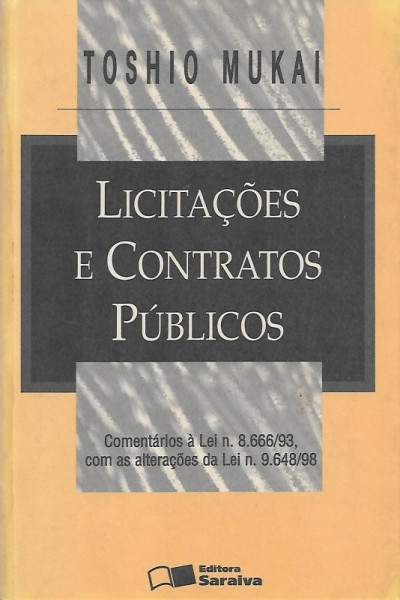 Capa de Licitações e contratos públicos - Toshio Mukai