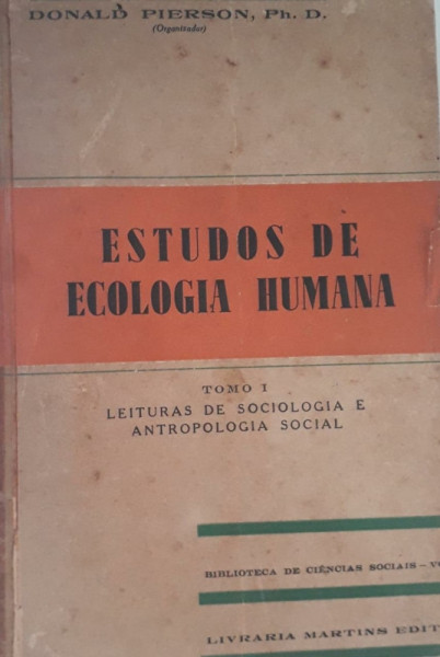 Capa de Estudos de ecologia humana - Donald Pierson (org.)