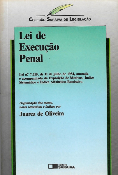 Capa de Lei de Execução Penal - Juarez de Oliveira