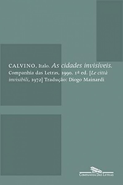 Capa de CALVINO CIDADES INVISÉVEIS - DIOGO MAINARDI