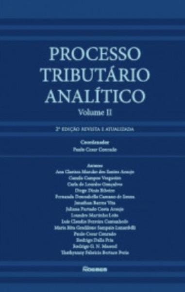 Capa de PROCESSO TRIBUTÁRIO ANALÍTICO VOL. II - PAULO CESAR CONRADO