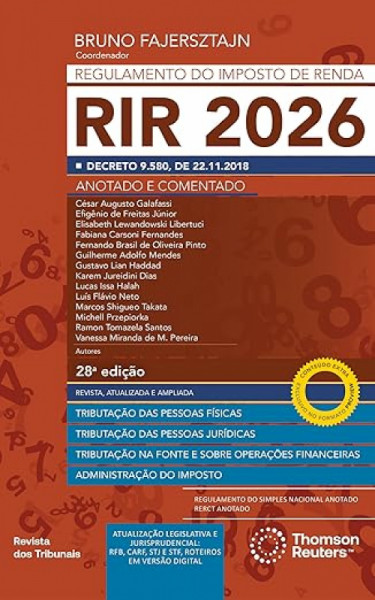 Capa de Regulamento do Imposto de Renda - RIR 2026 - Bruno Fajersztajn