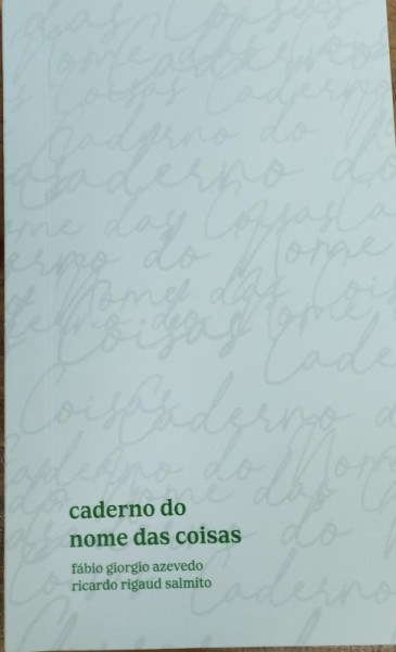 Capa de Caderno do nome das coisas - Fabio Giorgio Azevedo; Ricardo Rigaud Salmito